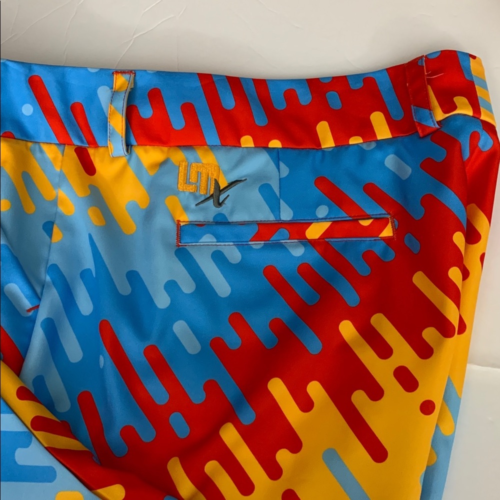 Loudmouth Golf Dance Floor Ladies Red and Yellow Patterned Pants Sz 18 - Picture 12 of 16